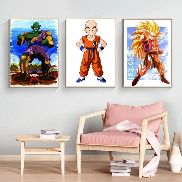Dragon Ball Cartaz De Lona Imprimir Imagem Goku Vegeta Mural Impressões De  Arte De Parede Criança Decoração Do Quarto Sala De Estar Home Decor Cuadros  - AliExpress