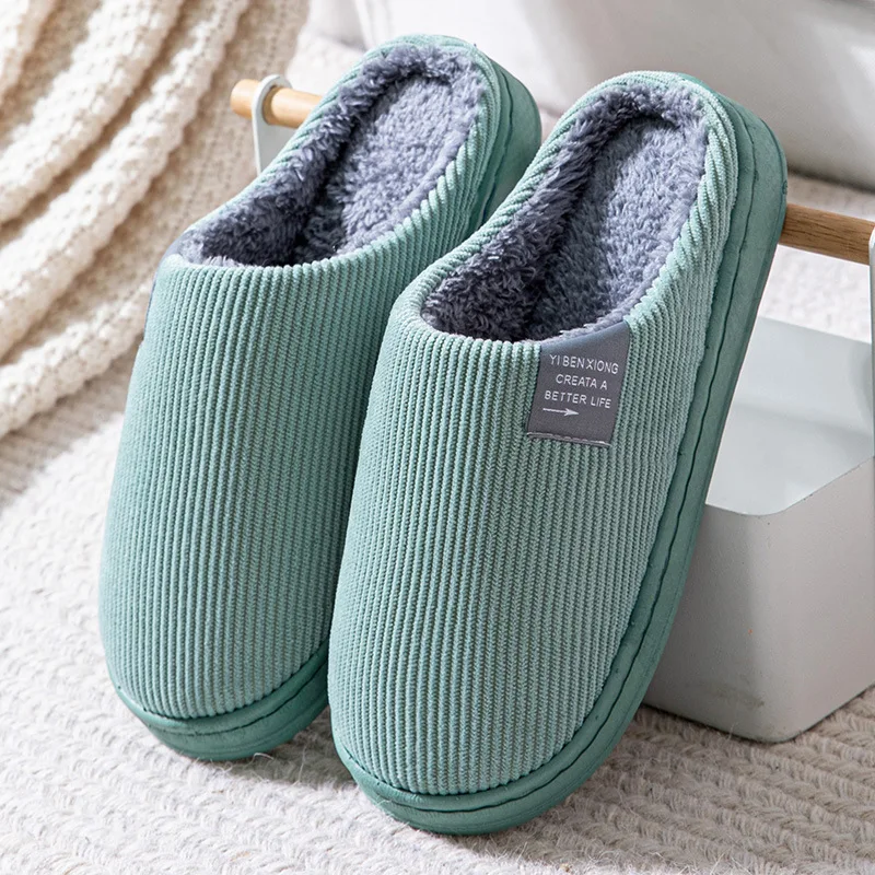 Women Winter Home Slippers Flat Floor Shoes Non-slip Soft Winter Warm House Slippers Indoor Bedroom Lovers Couples Slides 