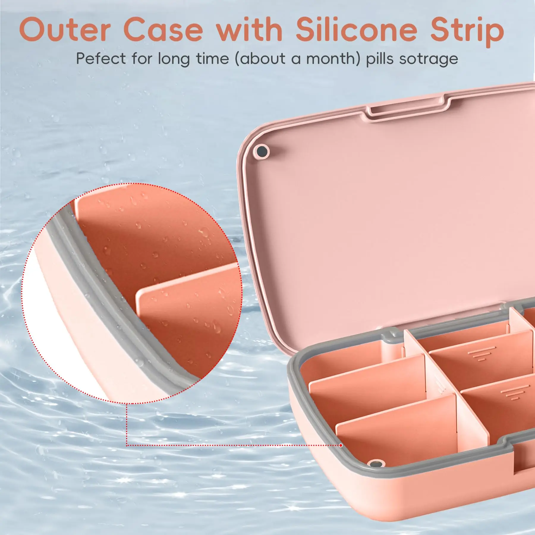 New Magnetic Absorption Box with Lid 9-compartment Sealed Storage Box Large Capacity Portable and Detachable Medicine Box