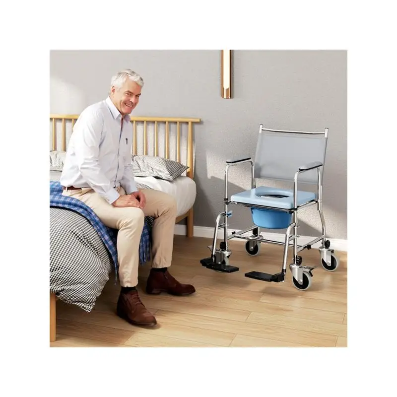 Adjustable Accessibility Commode Wheelchair for Easy Use