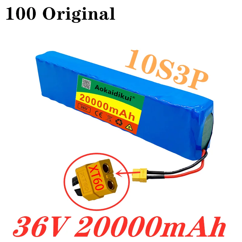 

10S3P 36V battery ebike pack 18650 lithium ion 500W high power and large capacity42Vmotorcycle scooter XT60 plug