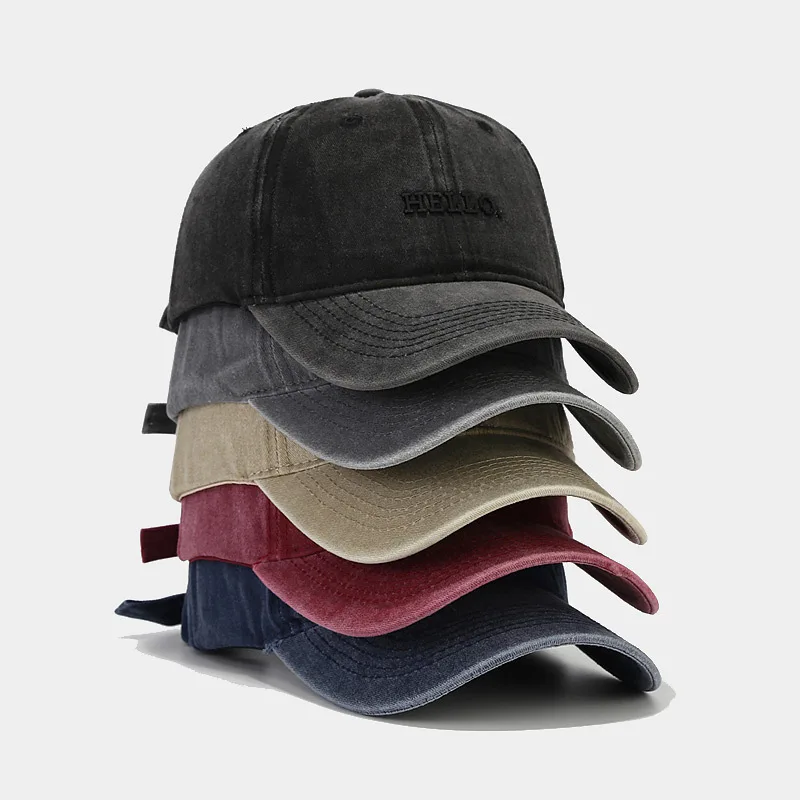 Cappello Baseball Retro Uomo, Stile Camionista – In Denim Lavato, Snapback Regolabile Cappello Uomo Invecchiato