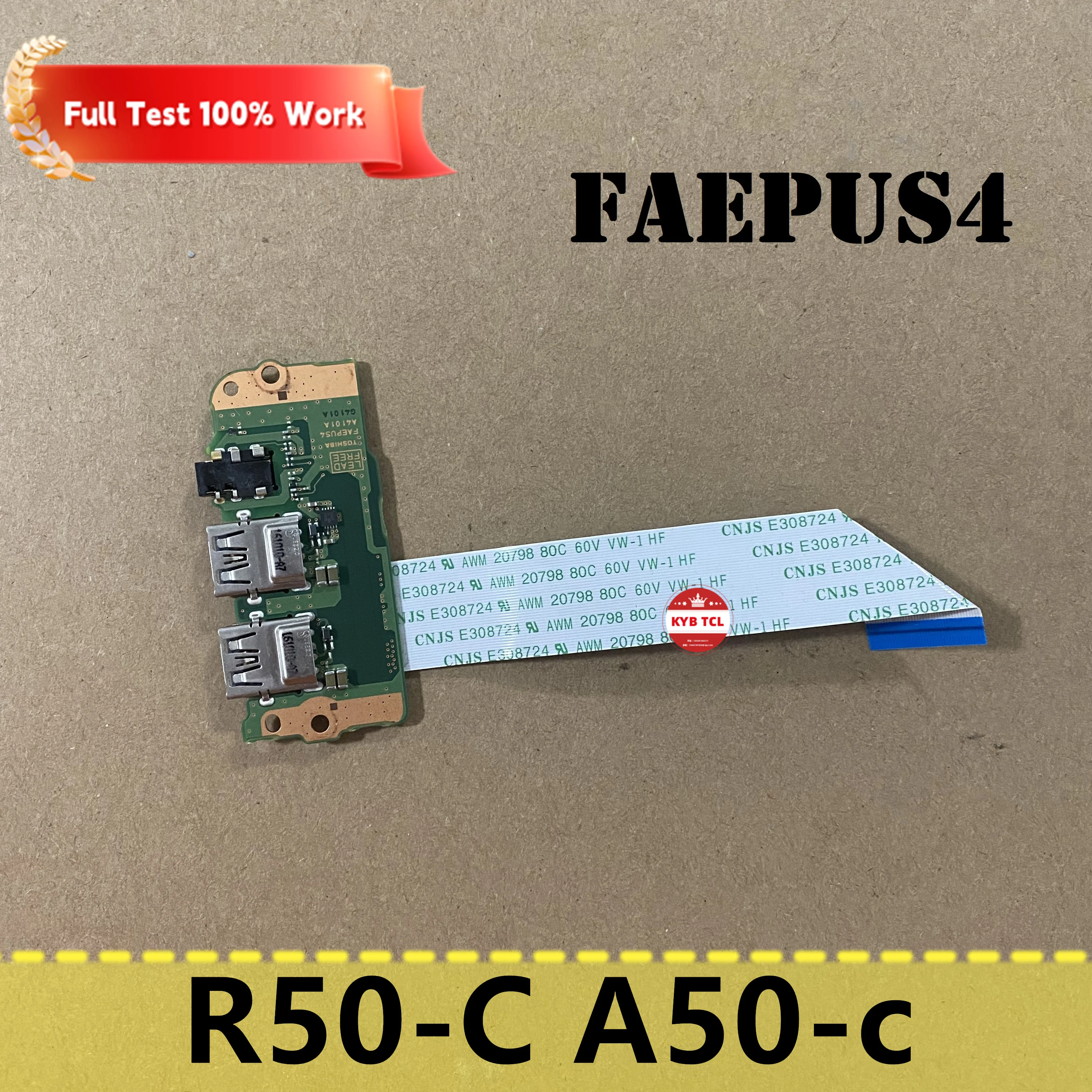 

For Toshiba Satellite Pro R50-C R50-C-135 A50-c A50-C-1GC A50-C-1JH Laptop Dual USB Audio Port Board + Cable FAEPUS4 Notebook