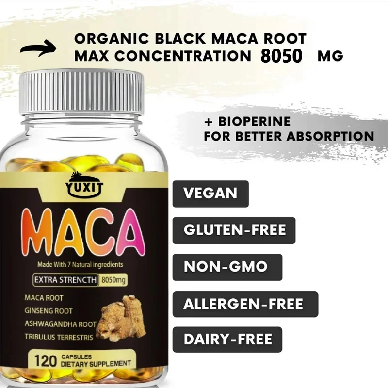 Maca Ginseng Ashwagandha Tribulus 8050mg for Muscle Mass Endurance Vitality