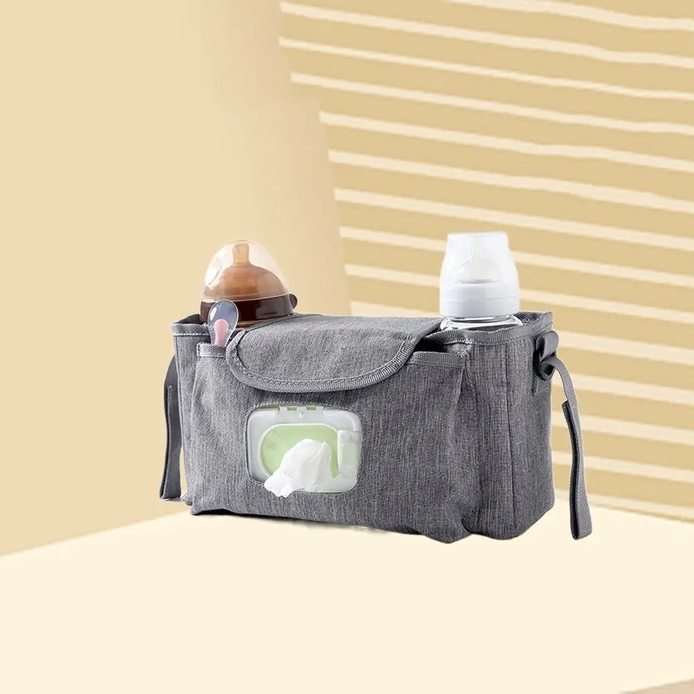 Multifunctional Baby Stroller Bag Large Capacity with Multiple Pockets Wet Wipe Hanging Bag Baby Care Waterproof