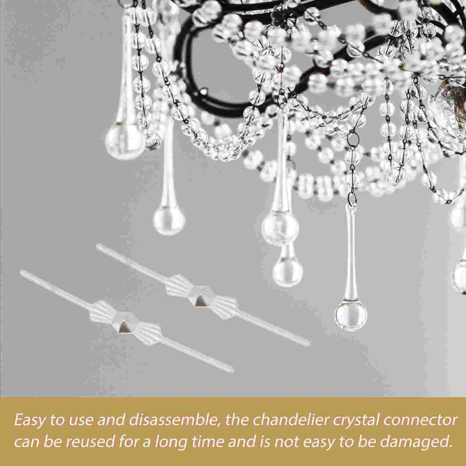 200 Pcs Crystal Bead Curtain Buckle Chandelier Parts Connectors Replacement Pin Night Lights Lamp Accessories Bow Tie Clips