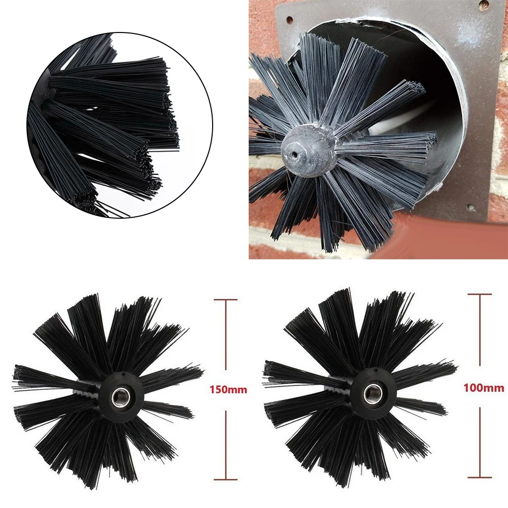 Chimney Brush 100/150mm Dryer Vent Cleaning Brush Chimney Lint Remover -=BristleHeadNylon For Chimney-= DryerPipeFireplace Clean