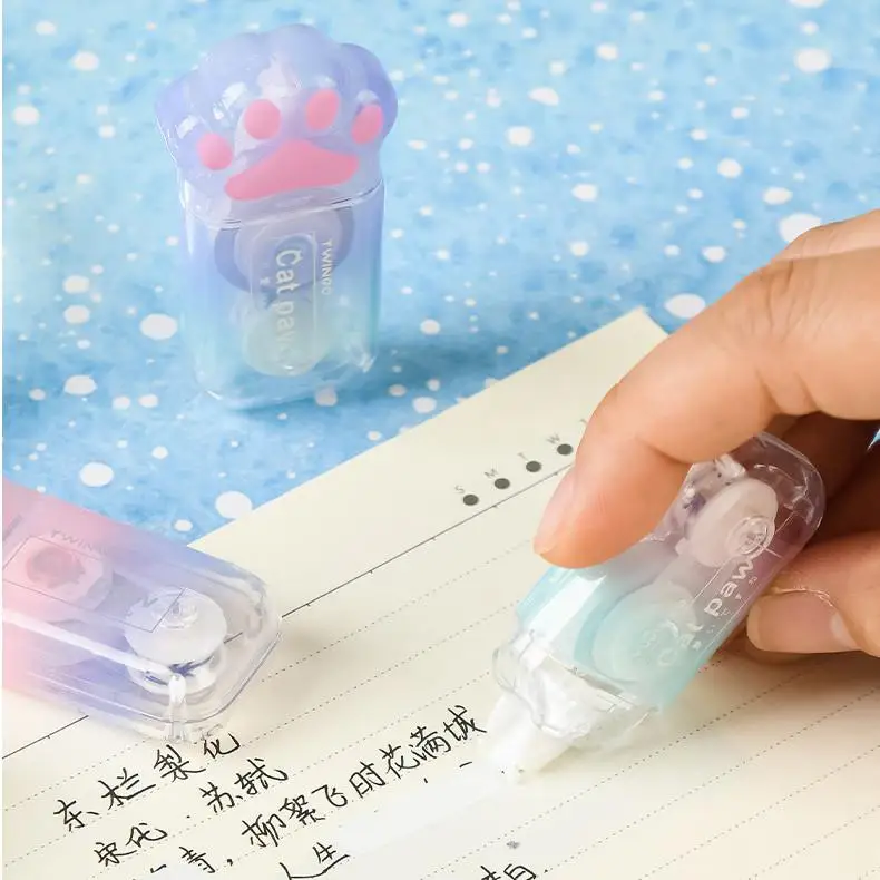 Correction tape supplies Cat Claw Shapr 5mm * 6m White Out Cute kawaii Gradient Correction Tape Pen School Office Supplies Stationery