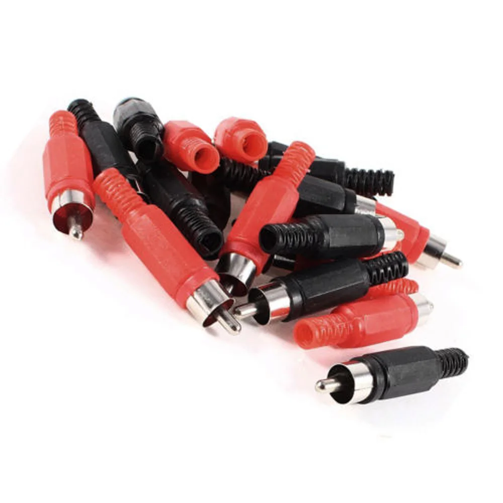 

Pack RCA Male Plugs Black Red 10pcs black+10pcs red Replacement Accessories Replaces Set 20pcs Solder Video Adapter Connector