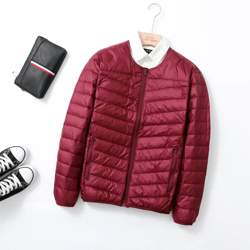 Men's Baseball Collar Ultra Light Down Jacket New Autumn Winter Male Liner Keep Warm Down Coat O-neck Puffer Jacket