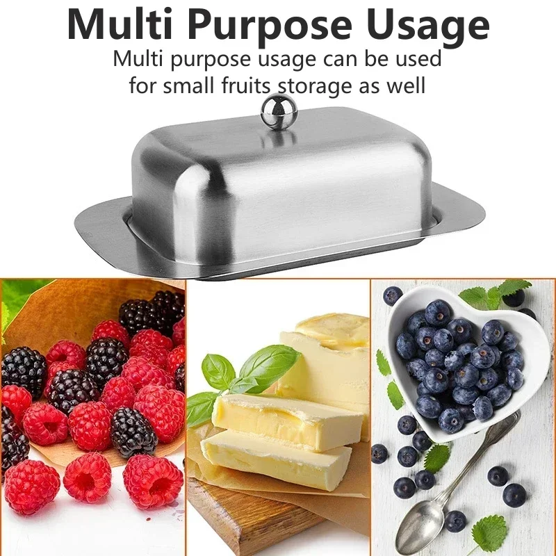 Stainless Steel Butter Dish with Lid for Kitchen Storage