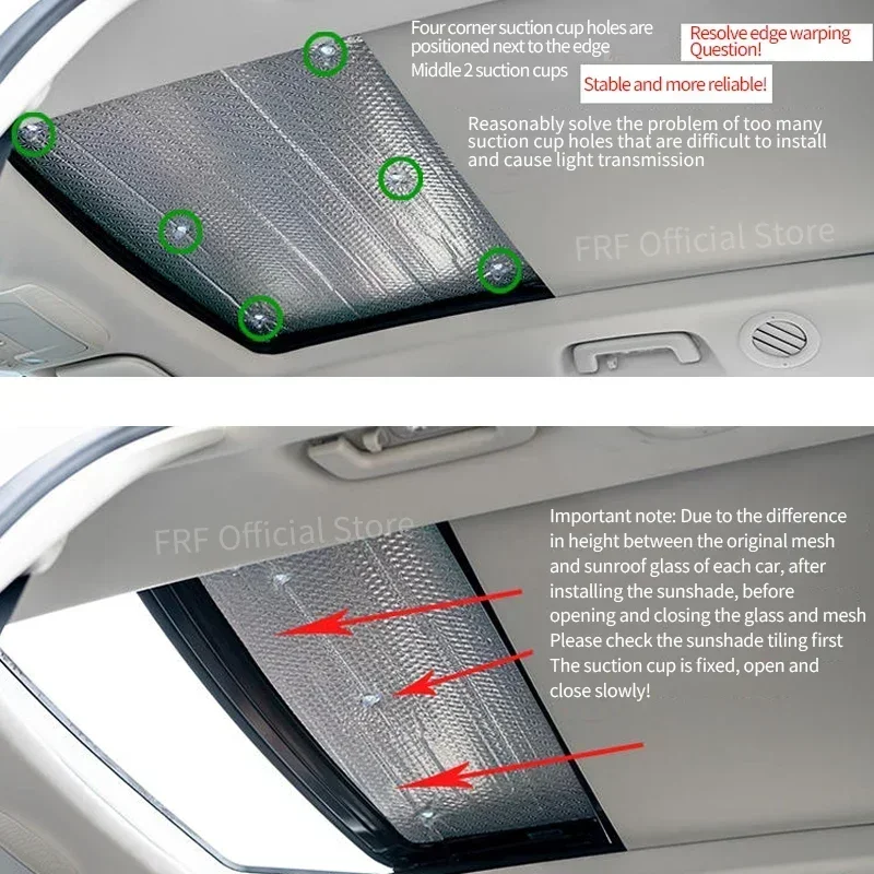 For Audi Q5 8R 2009~ 2015 2014 2013 2012 2011 2010 Accessories Sunroof Sunshade 2x Roof Sunscreen Heat Insulation Parts