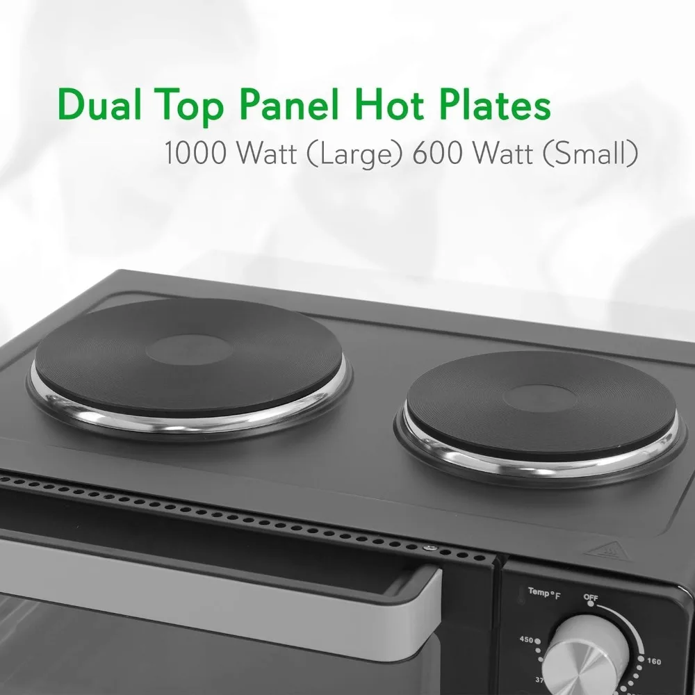30 Quart Kitchen Convection Oven & 2 Burner Cooker - 1500 Watt Oven - 7 Cook Functions Rotisserie, Cook, Bake, Broil & More 3
