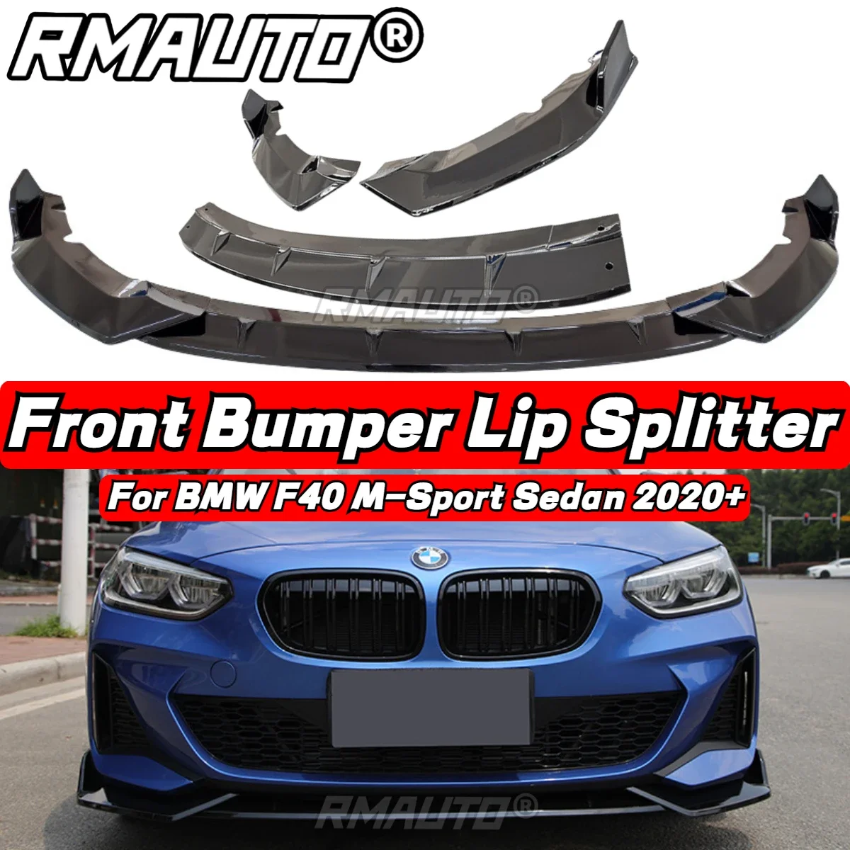 F40 Paraurti Anteriore Paraurti Splitter Diffusore Spoiler Protezione Paraurti Per Bmw Serie 1 F40 M-Sport Berlina 2020 + Accessori Parte Esterna