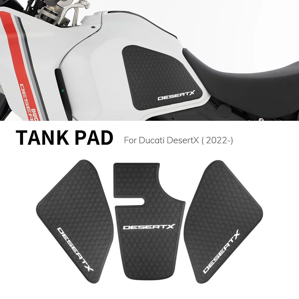 For Ducati Desert X DesertX 2022 2023- Motorcycle Side Fuel Tank Pads Protector Stickers Decal Gas Knee Grip Traction dakar desert rally ps5