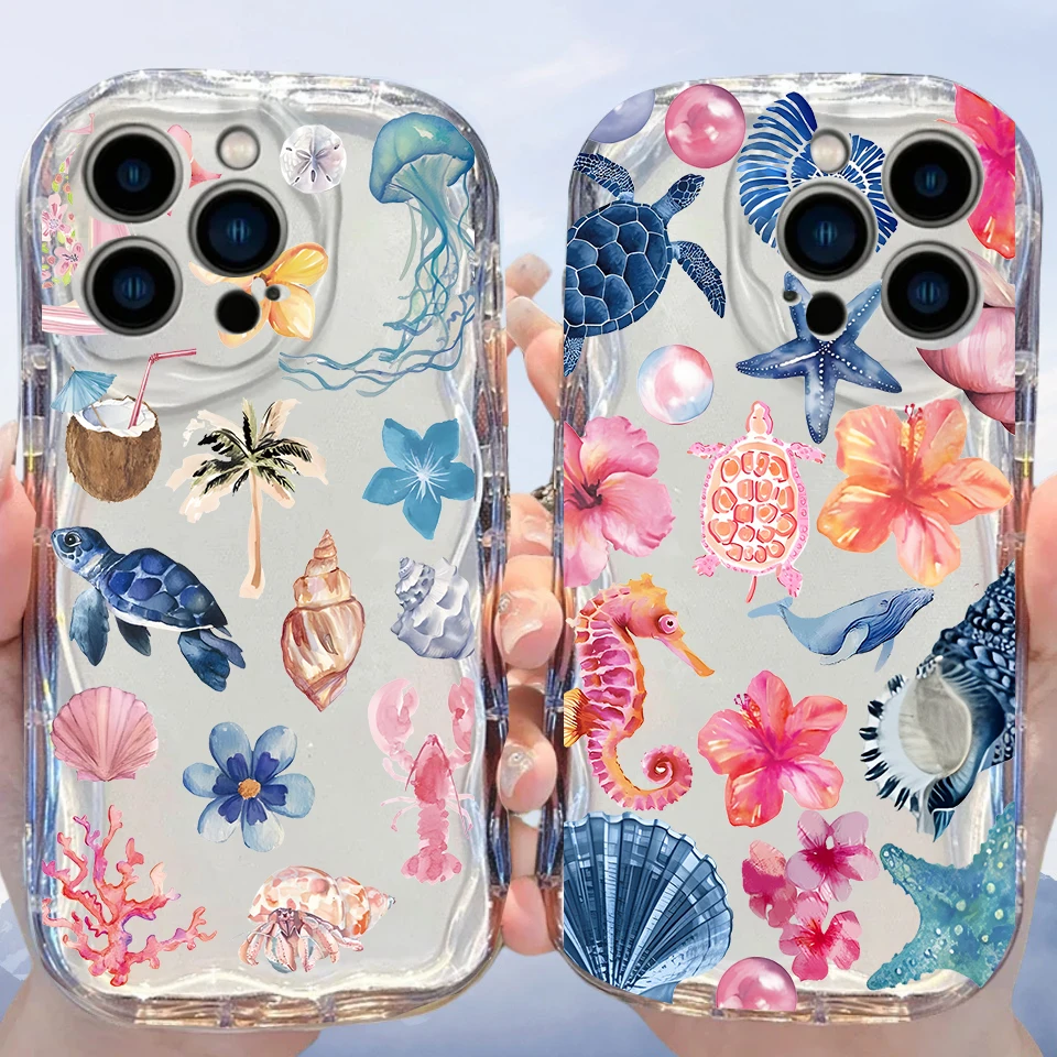 Fashion Blue Ocean Animals Soft Phone Case Cover
