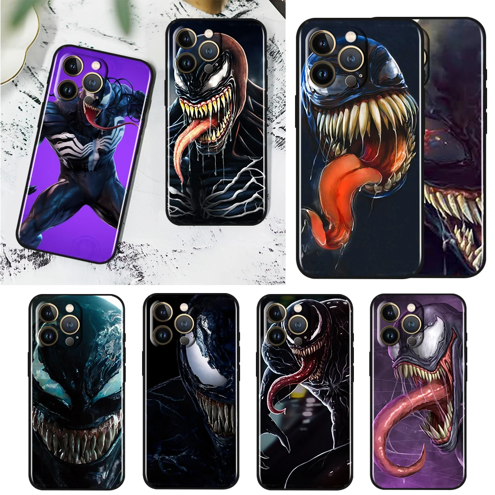 

Marvel Venom Moive Hot Case For Apple iPhone 14 13 12 11 Pro Max Mini XS Max X XR 7 8 Plus SE2020 TPU Black Phone Cover