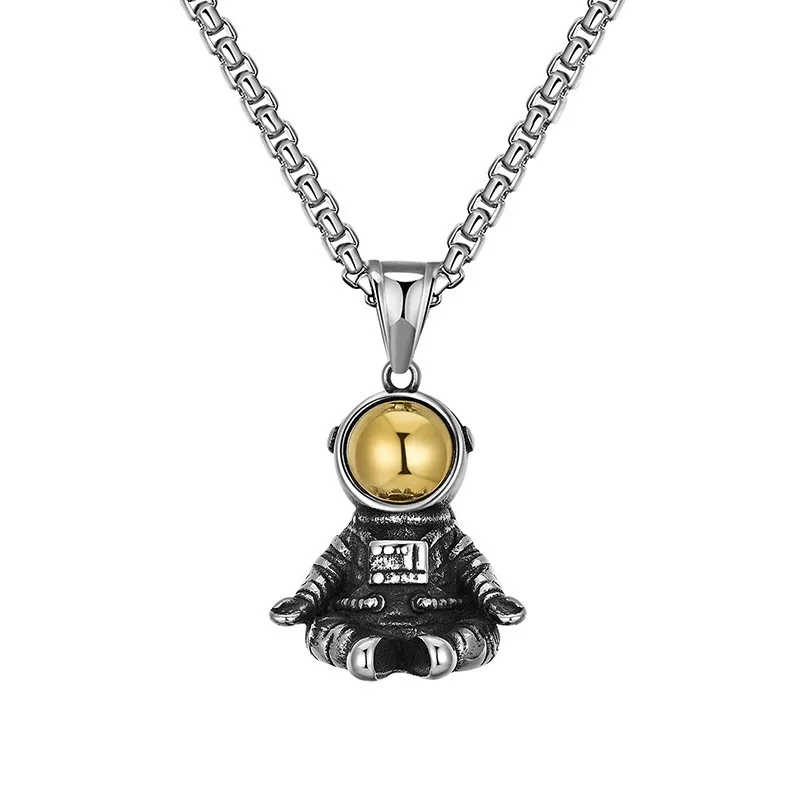 

Hot selling high quality hip-hop men's astronaut necklace, European and American ins party gift