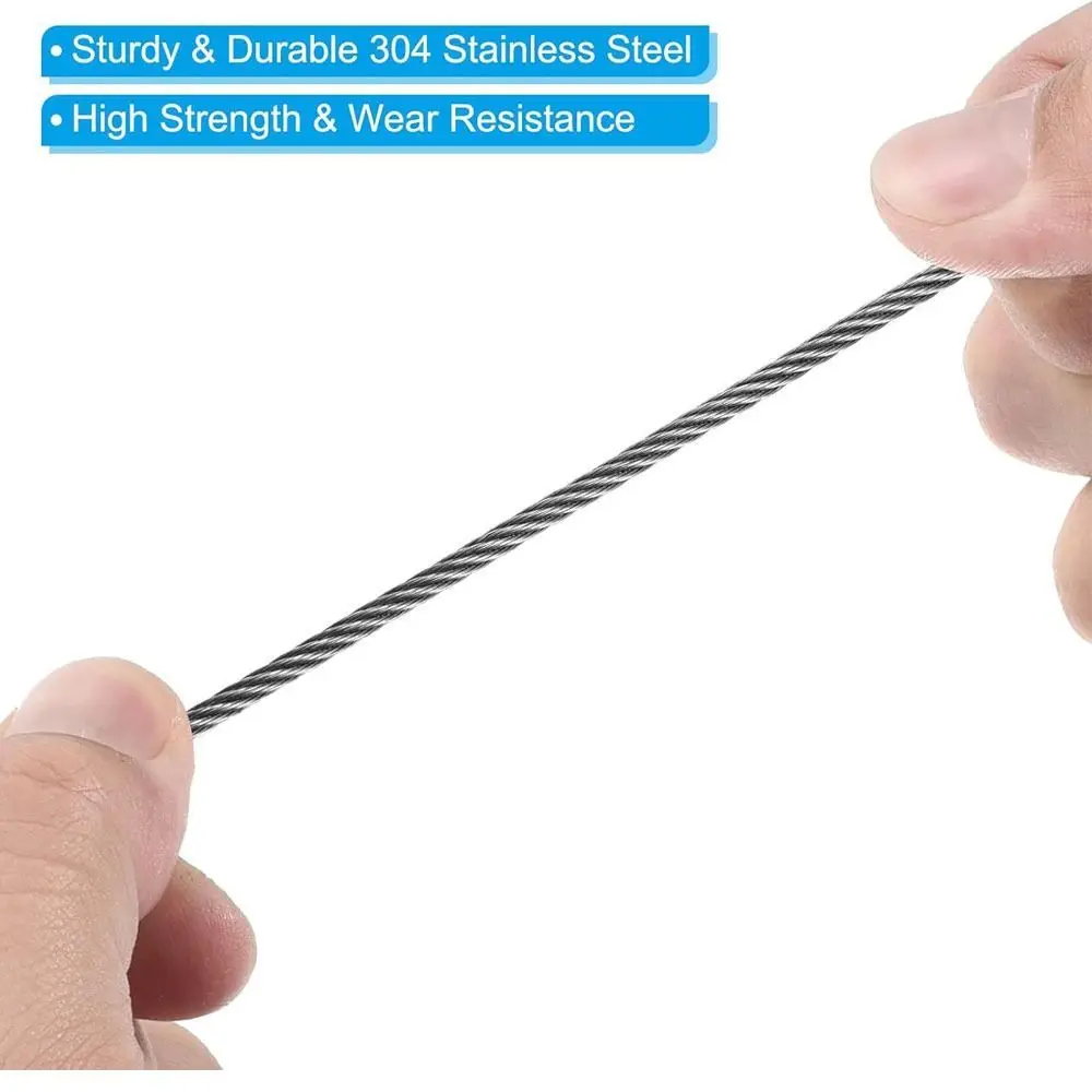 Stainless Steel Anti Detachment Rope Safety Security Cable Wire Safe Sliver 20cmx2mm Stage Lights Rope