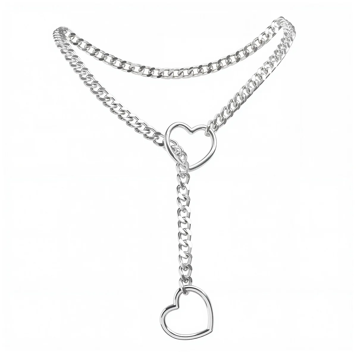 Heart Metal Chain Collar Adult BDSM Intimate Toy Role Play SM Accessory Western Punk Exotic Accessories Couple Gift_voghion.com