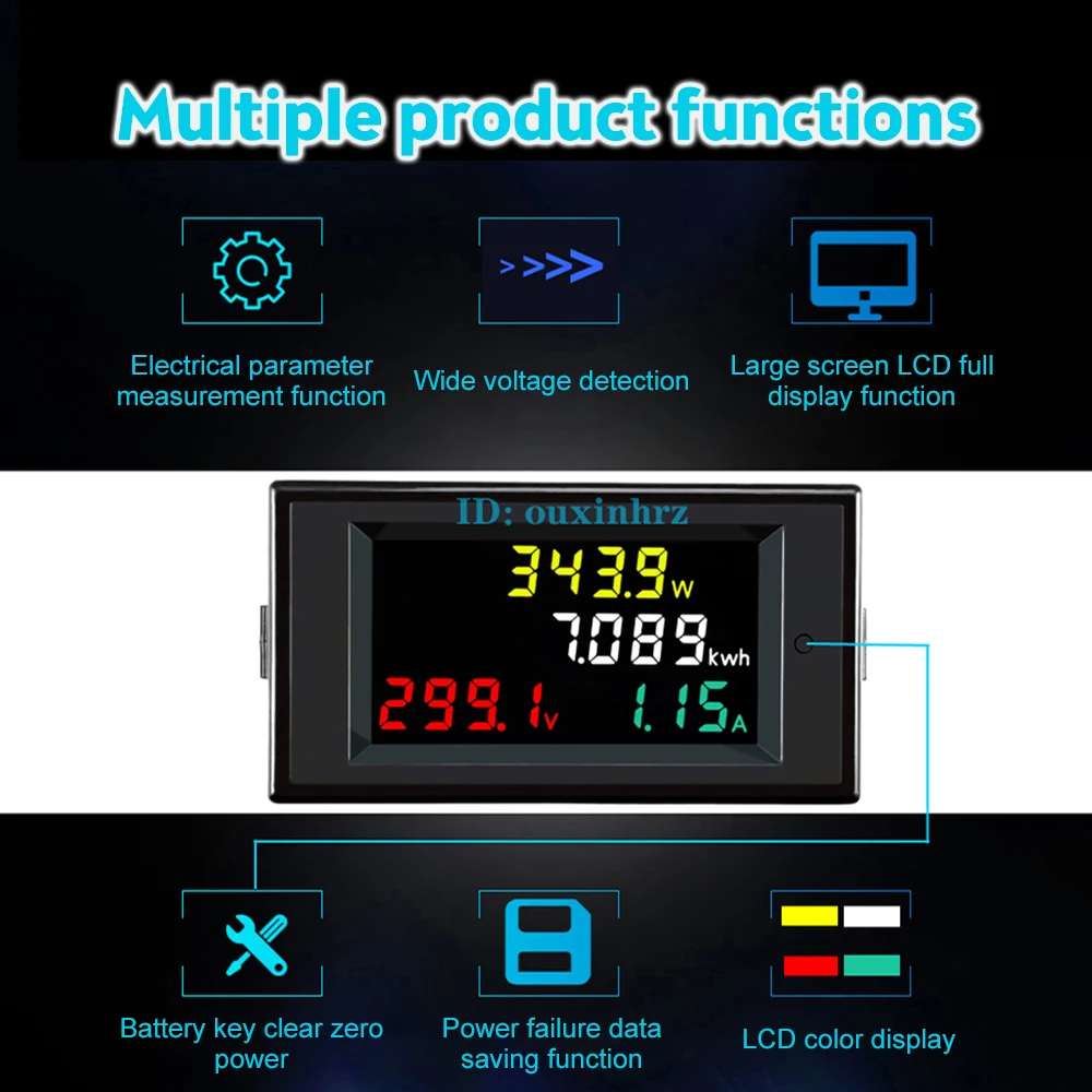 DC а    跮, LCD  Ƽ, HD ÷ ũ ͸ , 4 in 1, 7-20V, 14-600V, 0-20V, 50 V, 100A