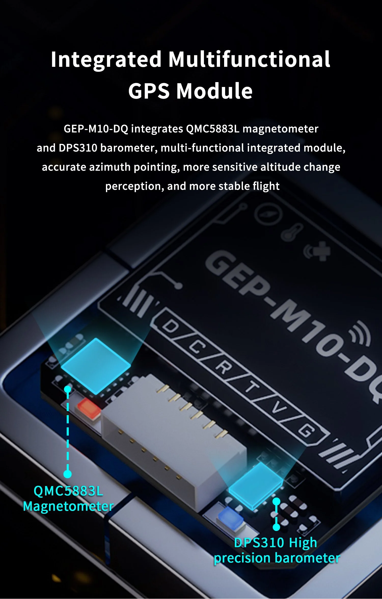 New GEP-M10 GPS Module with Series GEPRC GPS Nano/DQ Verision for MOZ7 FPV Drone Accessories Support GPS + BDS + Galileo + QZSS
