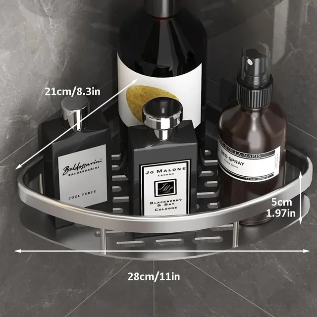 No-Drill Bathroom Corner Shelf 2