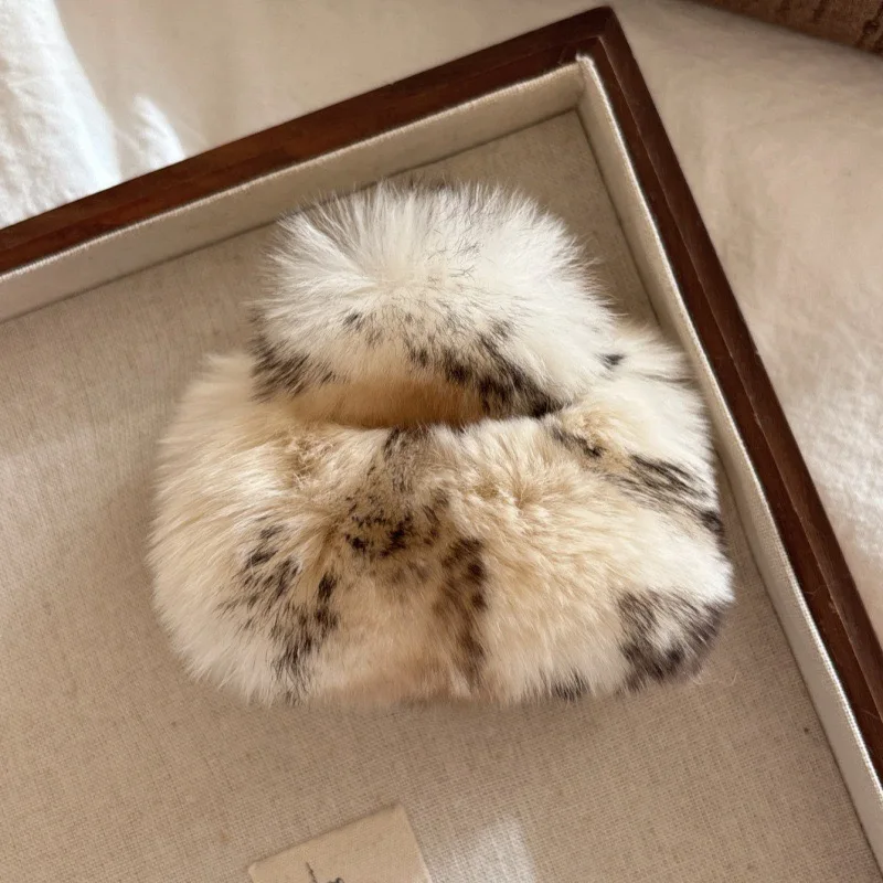 Plüsch-Haarklammer für Herbst und Winter im koreanischen Stil, Hai-Clip für den Hinterkopf, flauschige Haarspange mit Leopardenmuster, Zugang zu Fellhaaren – Detail 15