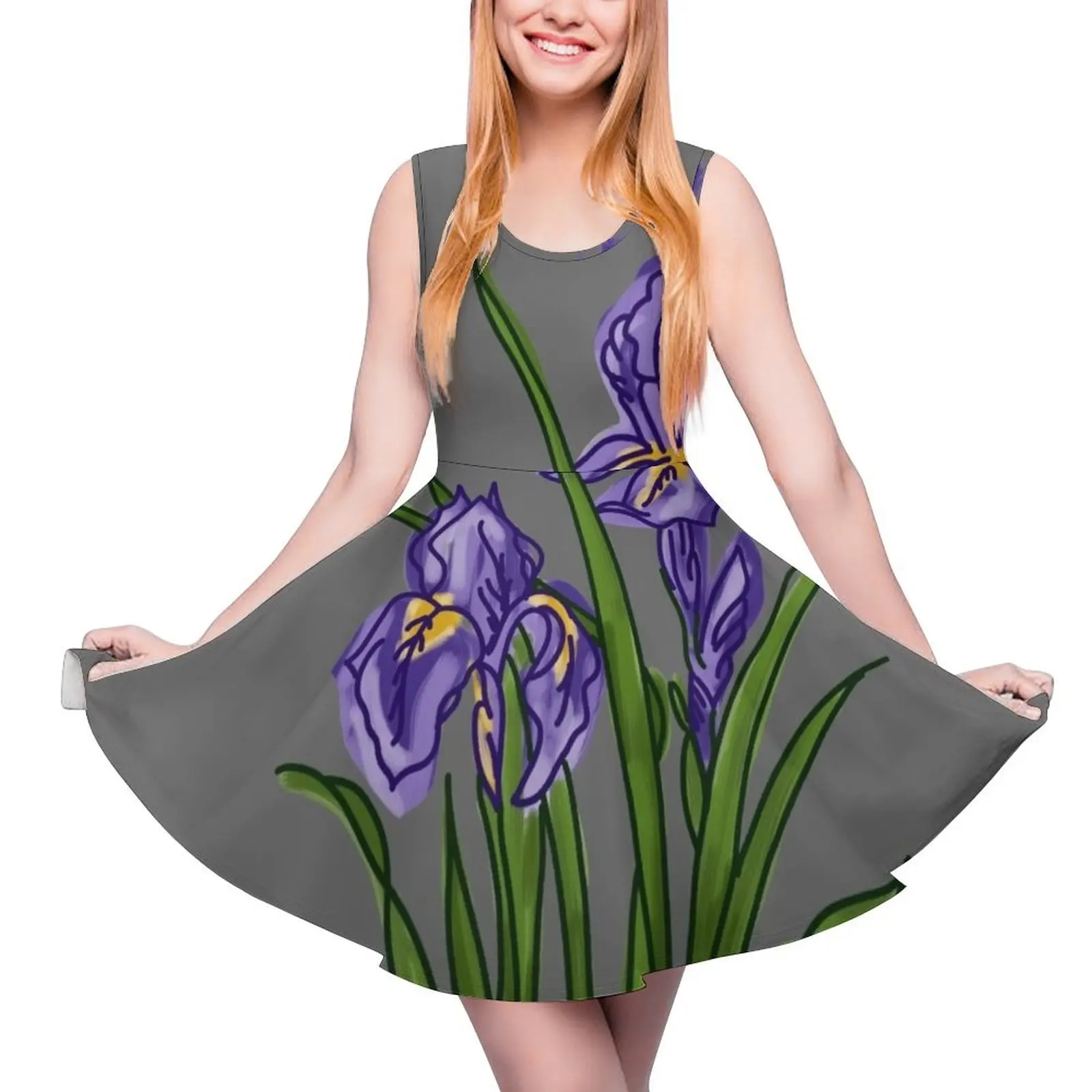 

Iris Round Neck Dress elegant women's sets loose summer dress