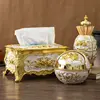 Home living room, office, tissue storage box, Toothpick box, European light luxury pressing toothpick container, tissue box set 1