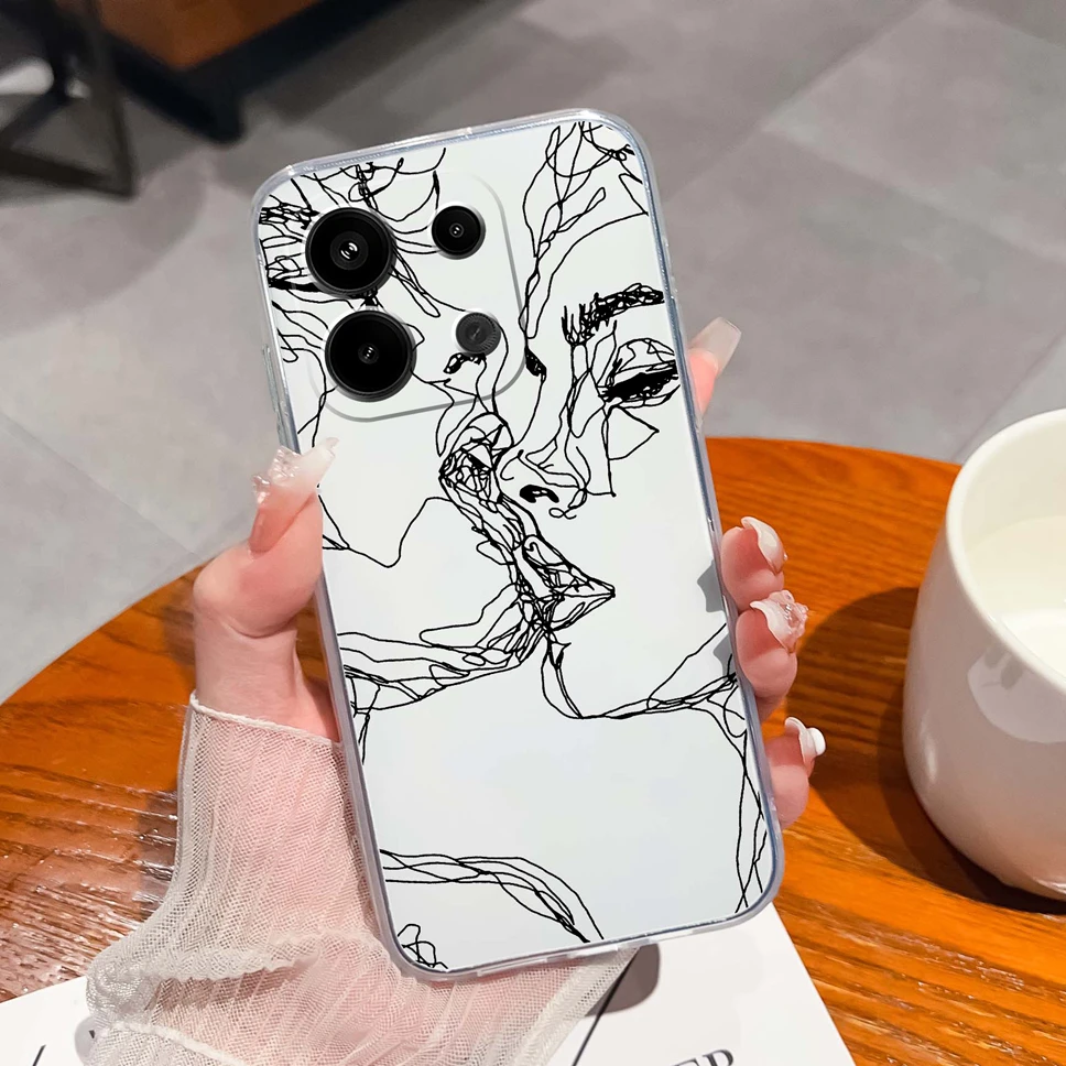 Floral Love Heart Clear Soft TPU Shockproof Phone Case