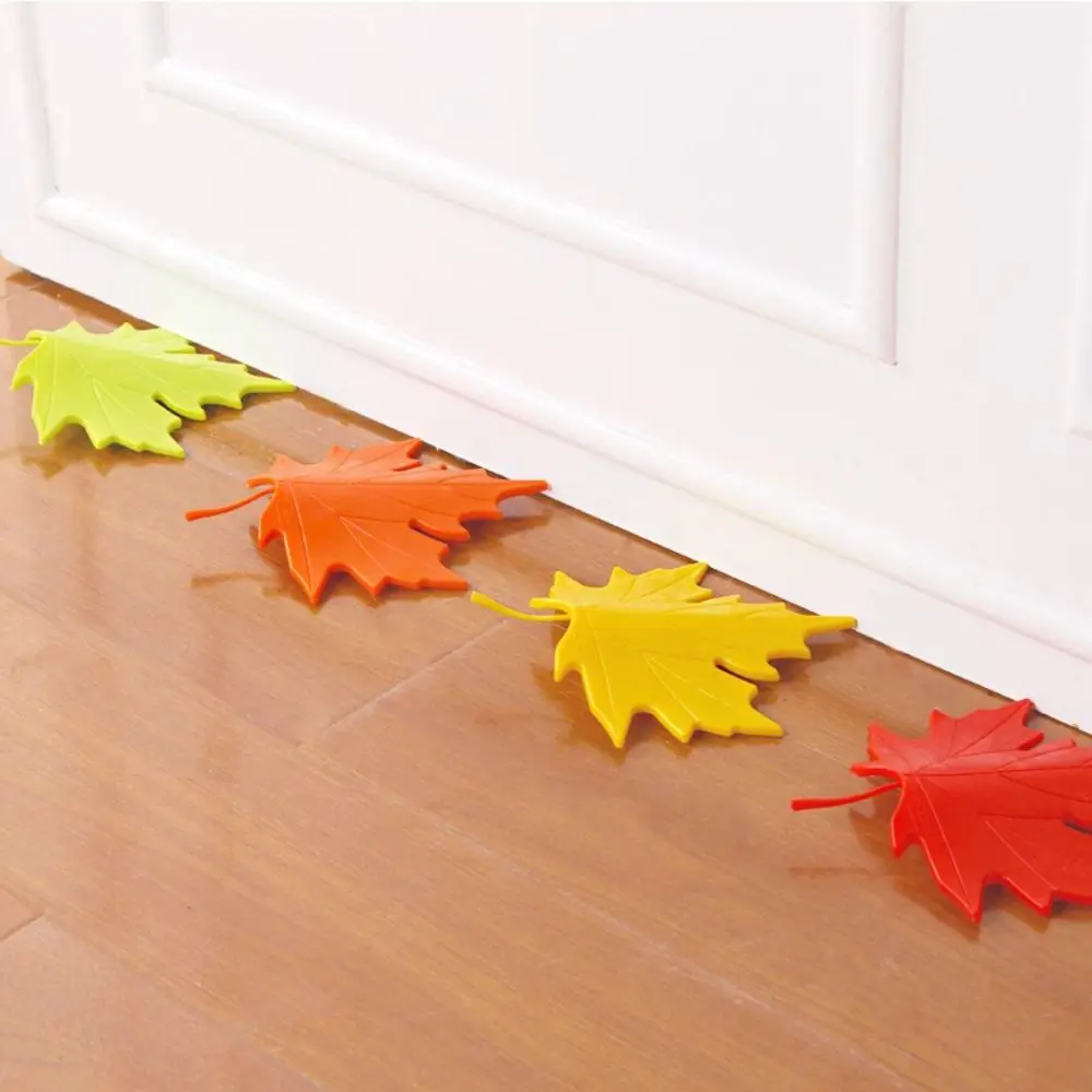 Maple Leaf Shape Anti-Collision Door Wedge Silicone Slip-resistant Door Stopper Living Room Kitchen Furniture Accessories door stopper silicone door stopper door stopper bumpers