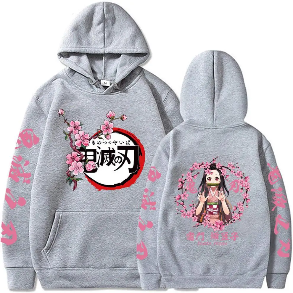 Kimetsu No Yaiba Demon Slayer Hoodies 90s Anime Kamado Nezuko Printing Fashion Hooded Sweatshirt Streetswear Pullovers Sudadera