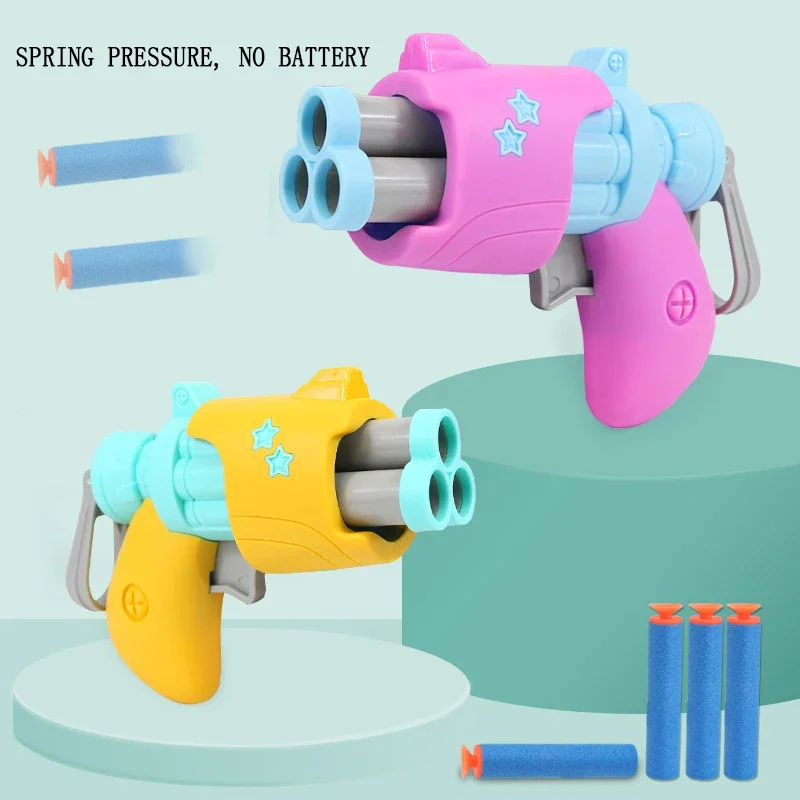 New toy gun Boy toy mini gunner soft bullet can be down three bullets indoor 3-6 year old children toy gun 4