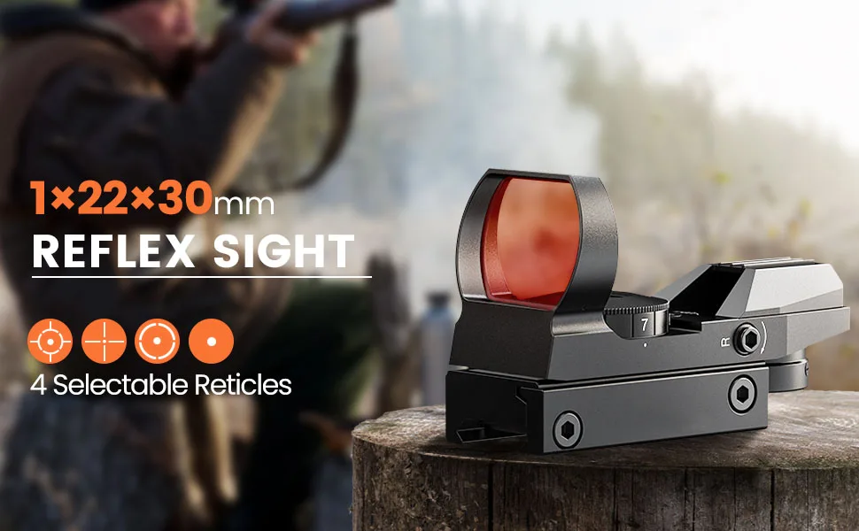 Description Picture 2 of itemRed Dot Reflex Sight 1X22X33mm Tactical Riflescope Hunting Optics Scope 4 Reticles for Pistol Rifle Shotguns for 20mm/11mm Rail