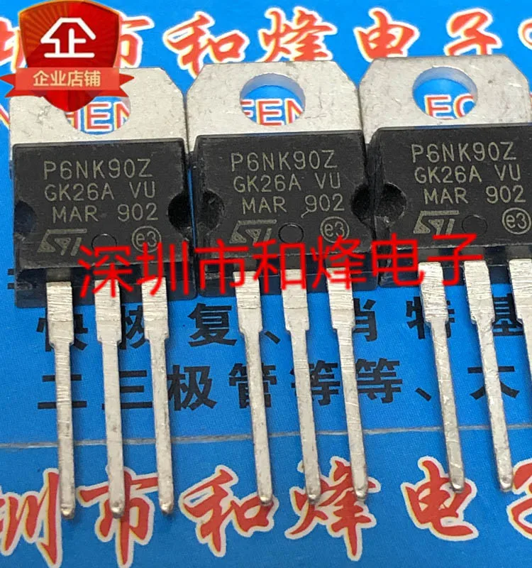 

(5PCS/LOT) P6NK90Z STP6NK90Z TO-220 MOS 900V 5.8A New Original Stock Power chip