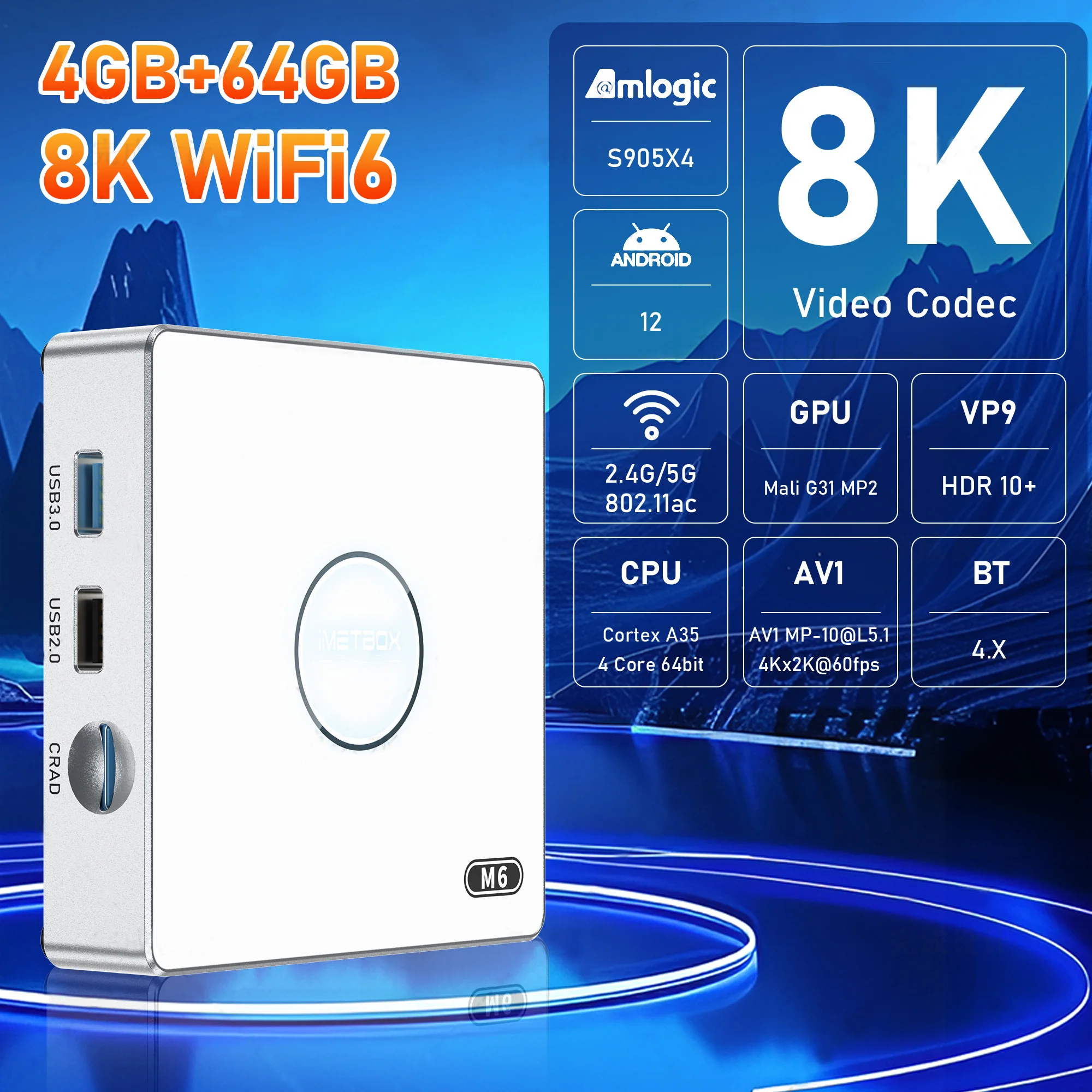 Genuine]2025 Newest IMETBOX M6 Smart TV Box 64GB Vioce Control