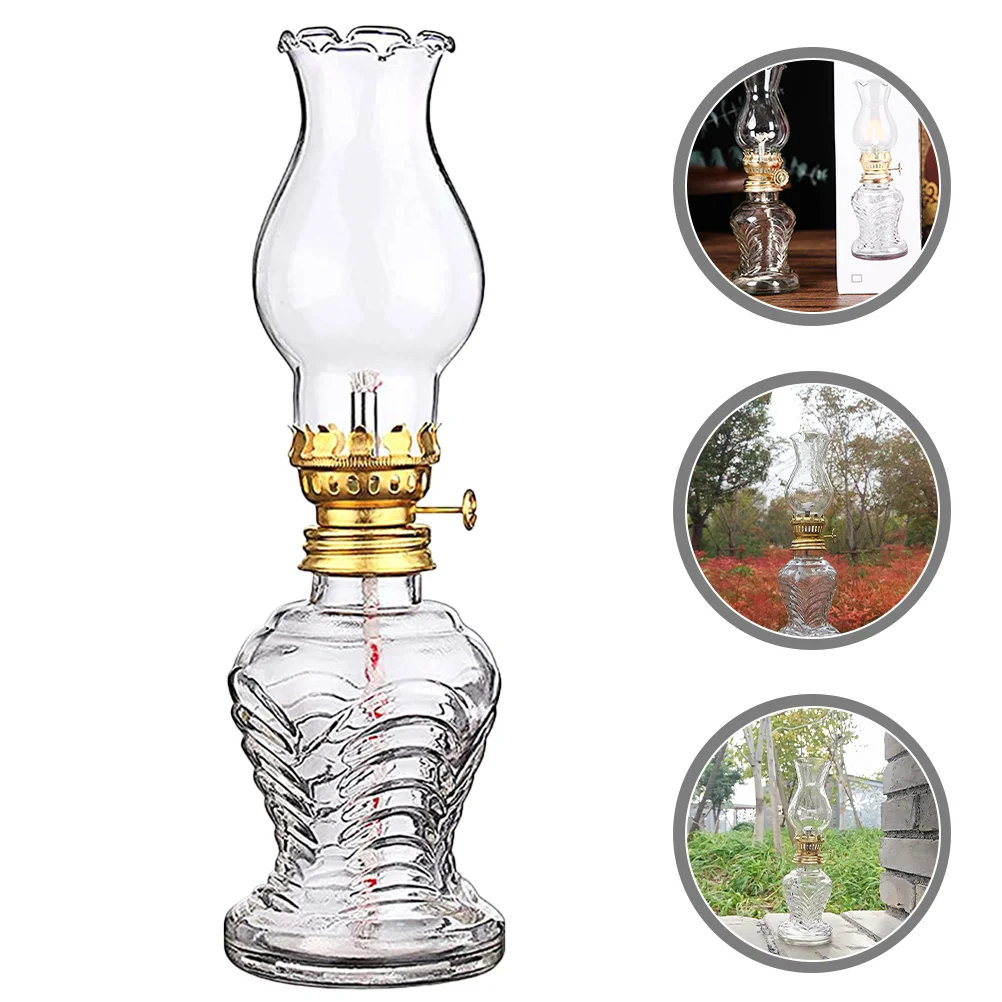 Outdoor Kerosene Lamp Indoor Oil Use Glass Rustic Decor Fishtail Lamps