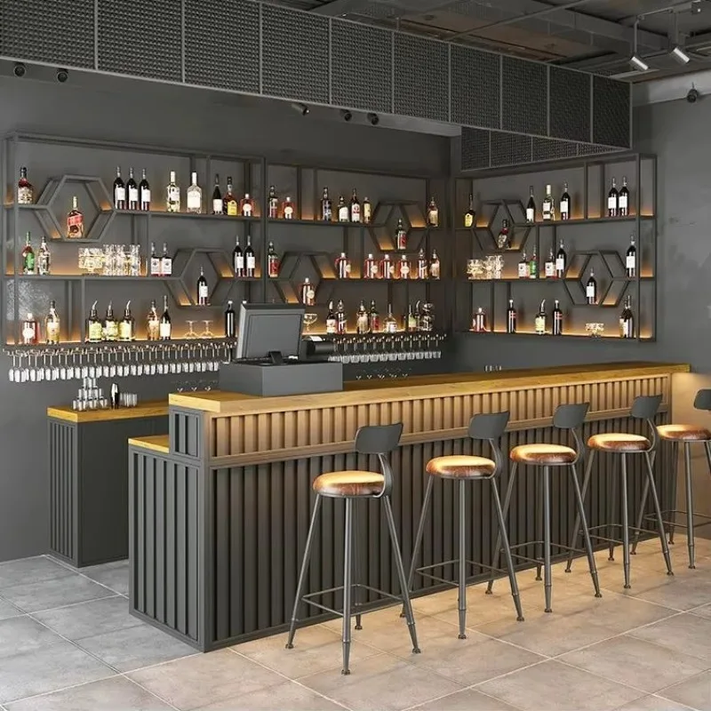 Tavoli e sedie moderni in acciaio inox per ristorante con portabottiglie per bar personalizzabili - immagine 2