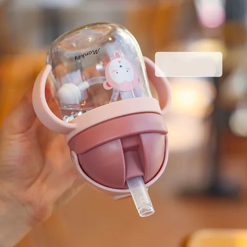 250ml 아기 수유 컵, 어린이 수유 배우기, 음료수 병, 빨대가 있는 훈련 컵, 누출 방지 및 질식 방지 아기 컵 2