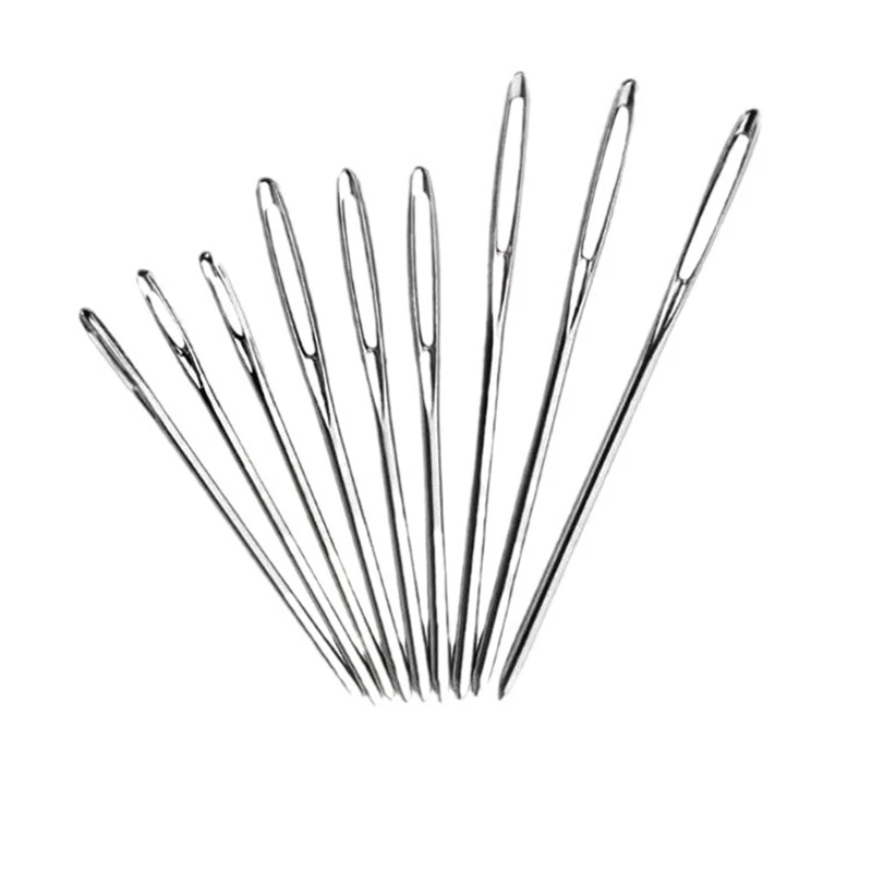 1 Set Large Eye Blunt Sewing Needles Cross Stitch Knitting Needle Handmade Leather Embroidery Thread Needle Sewing A