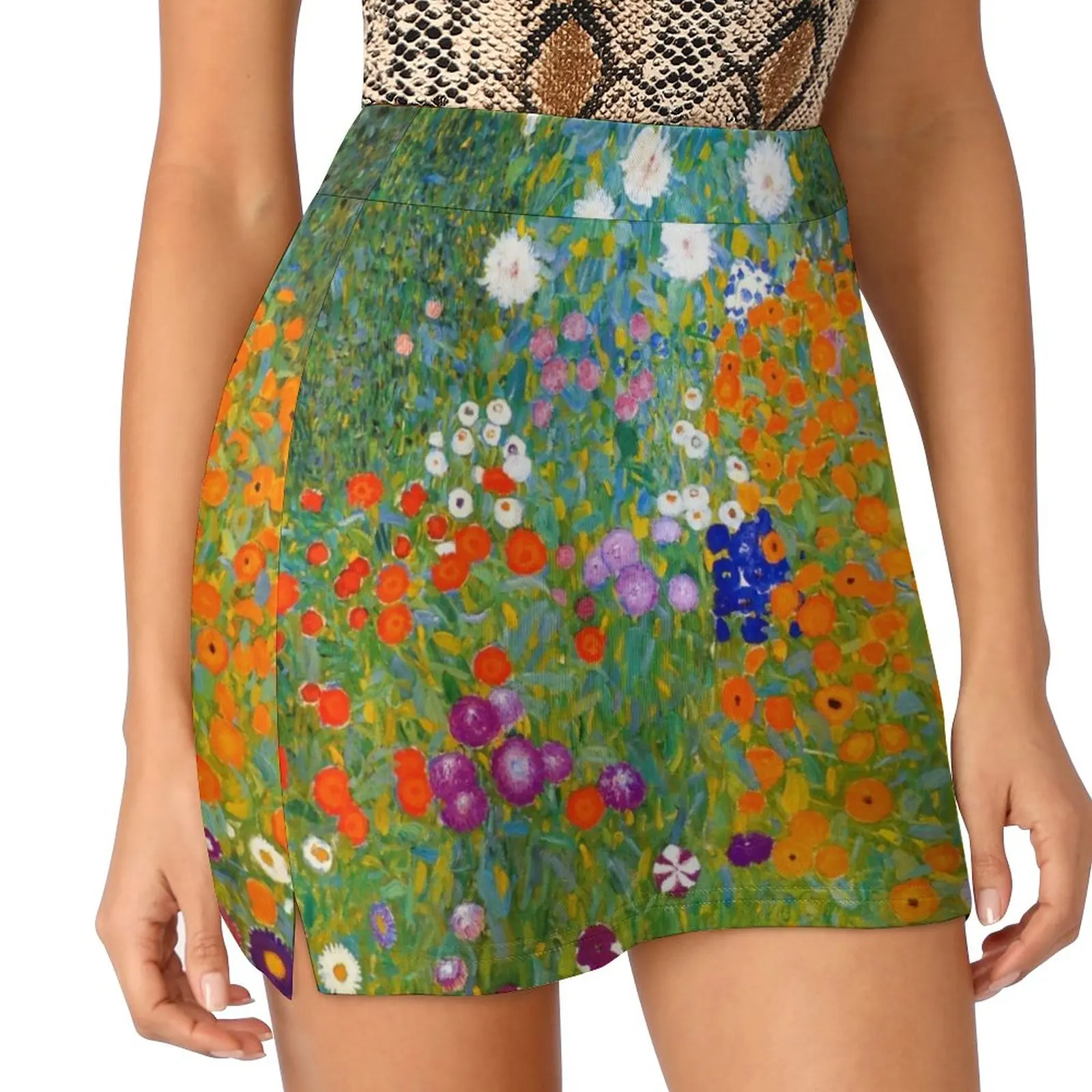 

Flower Garden by Gustav Klimt Vintage Floral Light proof trouser skirt skirt set Clothes for summer