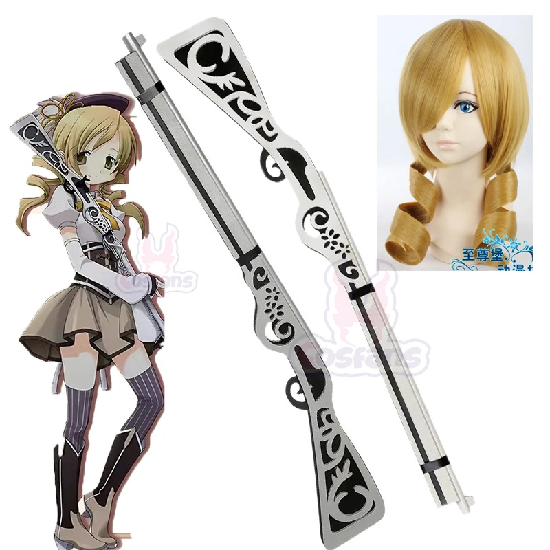 

Puella Magi Madoka Magica Tomoe Mami Cosplay 103CM Gun Weapon Prop Women Halloween Party Roleplay Wig Shoe Cosplay Prop