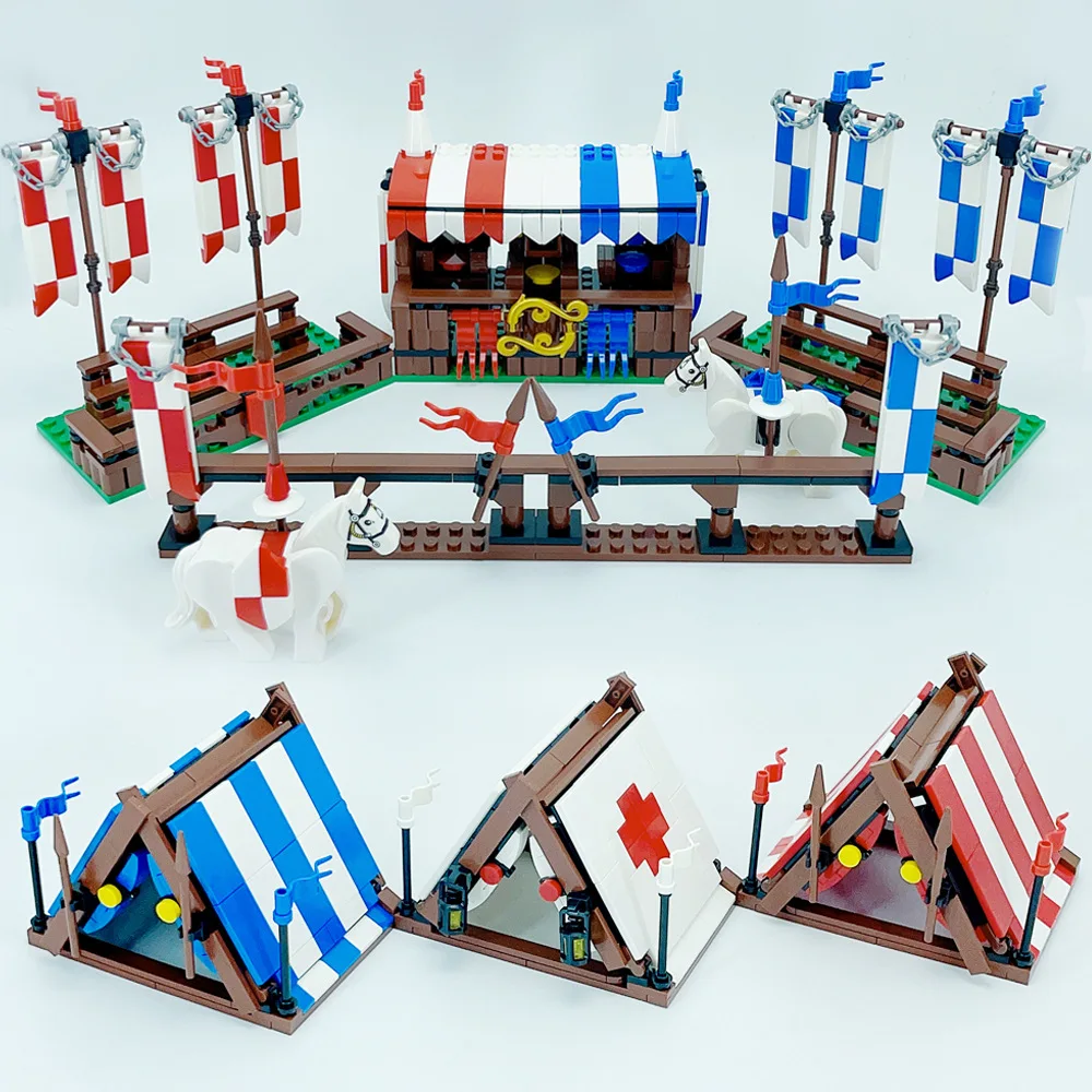 

MOC Military Building Blocks Solider Figures Gifts Weapons Tent Bonfire Field Tent War-horse Siege Vehicle Camp Facilities Toys