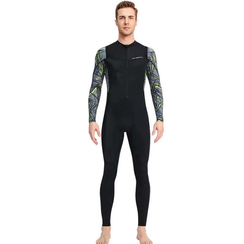 

2023 New Diving Suit Men One-piece Long Sleeve Sunproof Snorkeling Surfing Jellyfish Suit Quick Drying Bathing Swimwear Suit