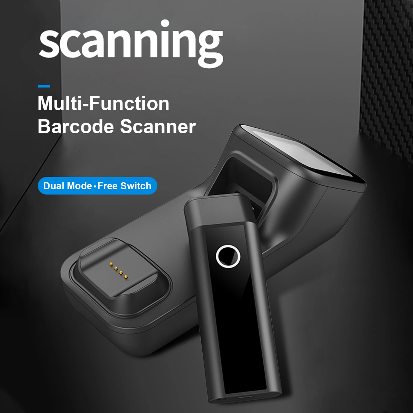 【New】3-in-1 Barcode Scanner Handheld 1D/2D/QR Bar Code Reader Support BT & 2.4G Wireless &USB Wired Connection with Charging