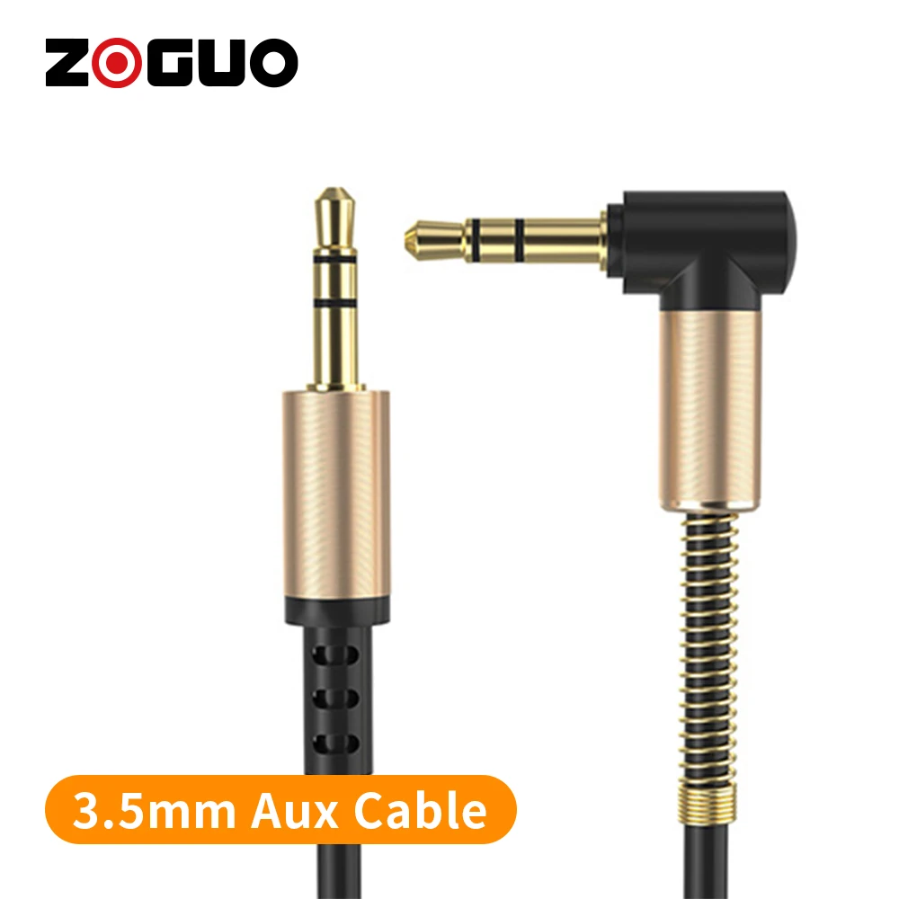 

ZOGUO 3.5mm HIFI Jack Audio Cable Male to Male Stereo Aux Cord 90 Degree speaker Cable for Car Headphones Samsung Xiaomi
