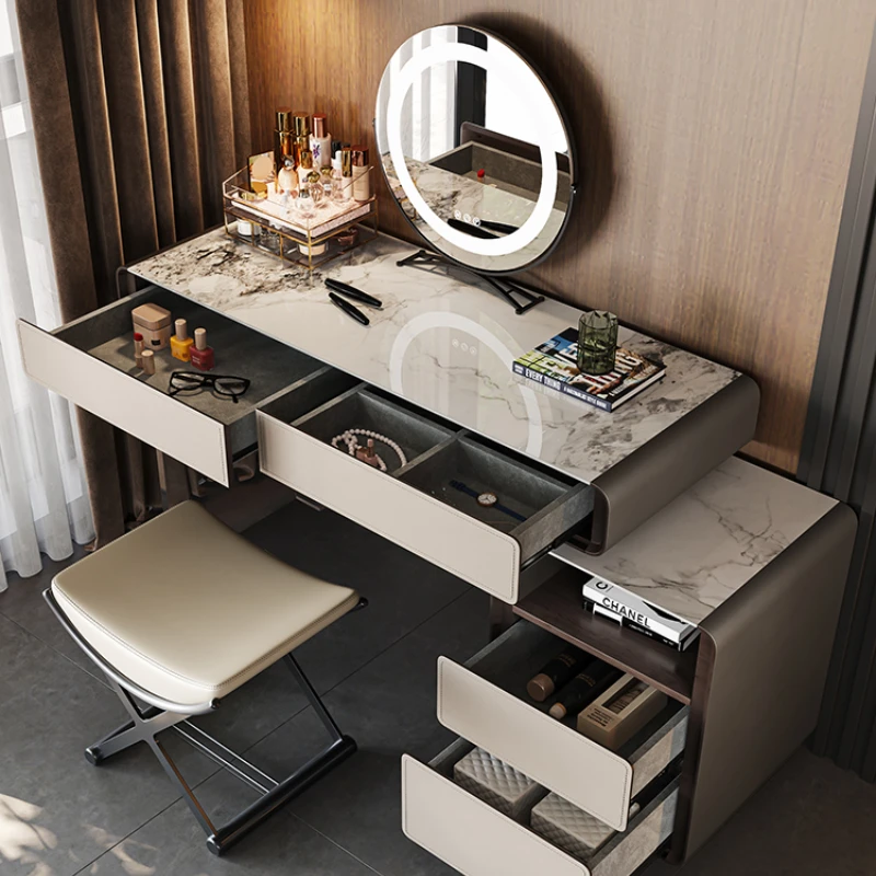 

Suspension Dressing Table Bedroom Modern Minimalist Acrylic Light Luxury Net Red Rock Plate Transparent Makeup Table