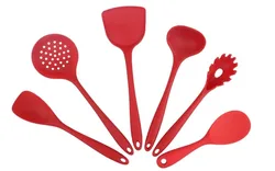 Premium 6 - Piece Silicone Cooking Utensil Set - Heat Resistant, Dishwasher Safe (6PCS Red)