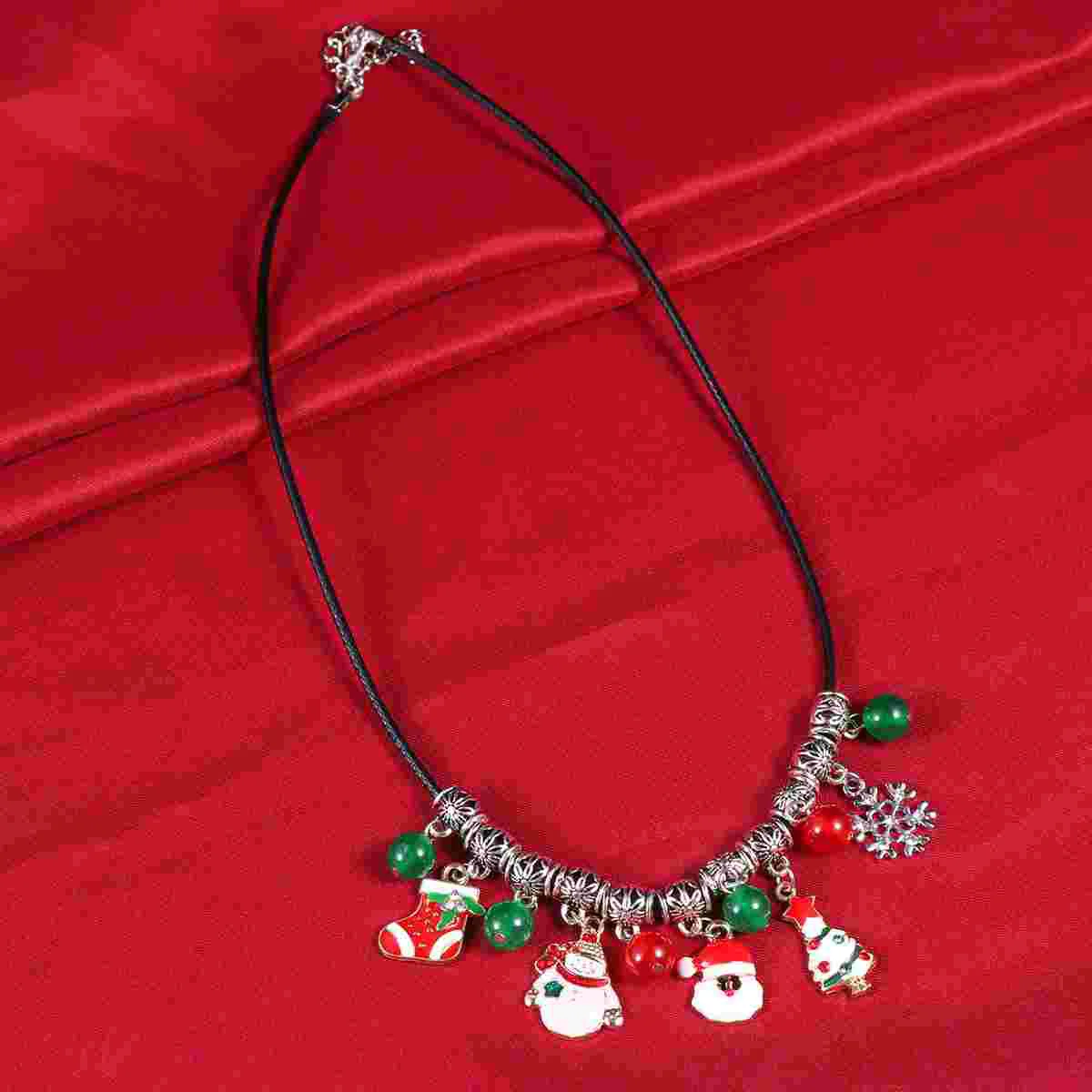 

Festive Clavicle Chain Christmas Hanging Ornaments Quiz Necklace Party Colorful Torque Beads